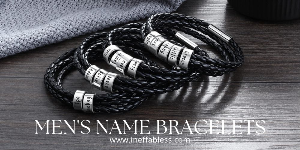 Personalized Black Bracelet, Mens Custom Name Bracelet, Engraved Initial  Bracelet for Men, Personalized Boyfriend, Dad, Husband Gift for Him - Etsy  | Black bracelets, Engraved bracelet, Mens engraved bracelets