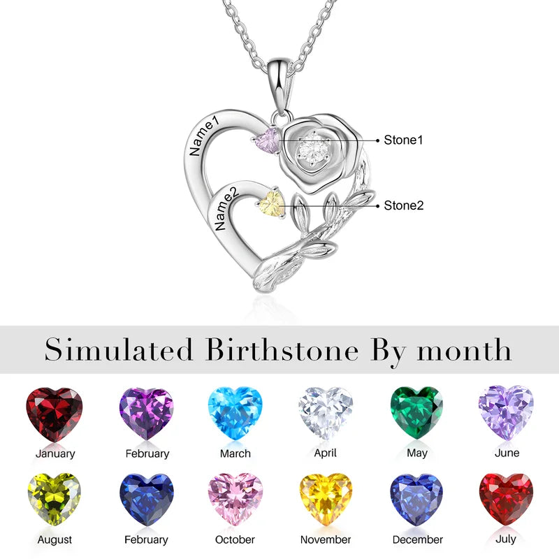 Family Necklace for Mom with Birthstones
