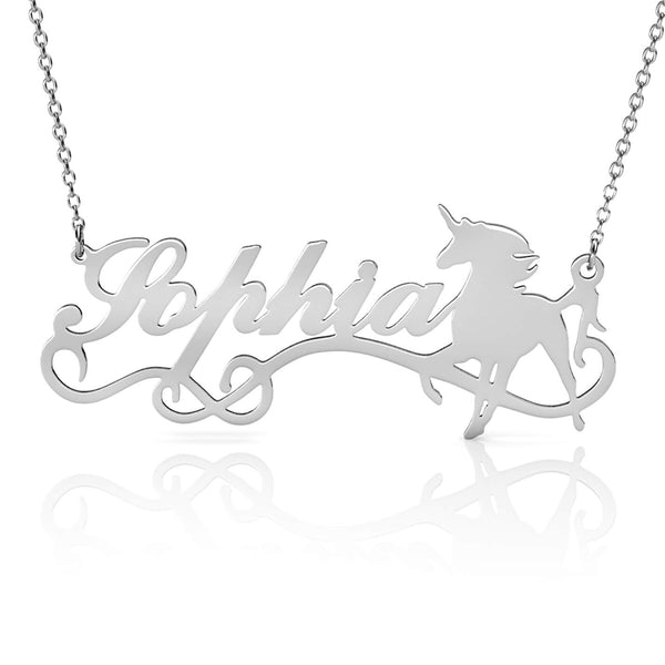 Personalised Unicorn Name Necklace