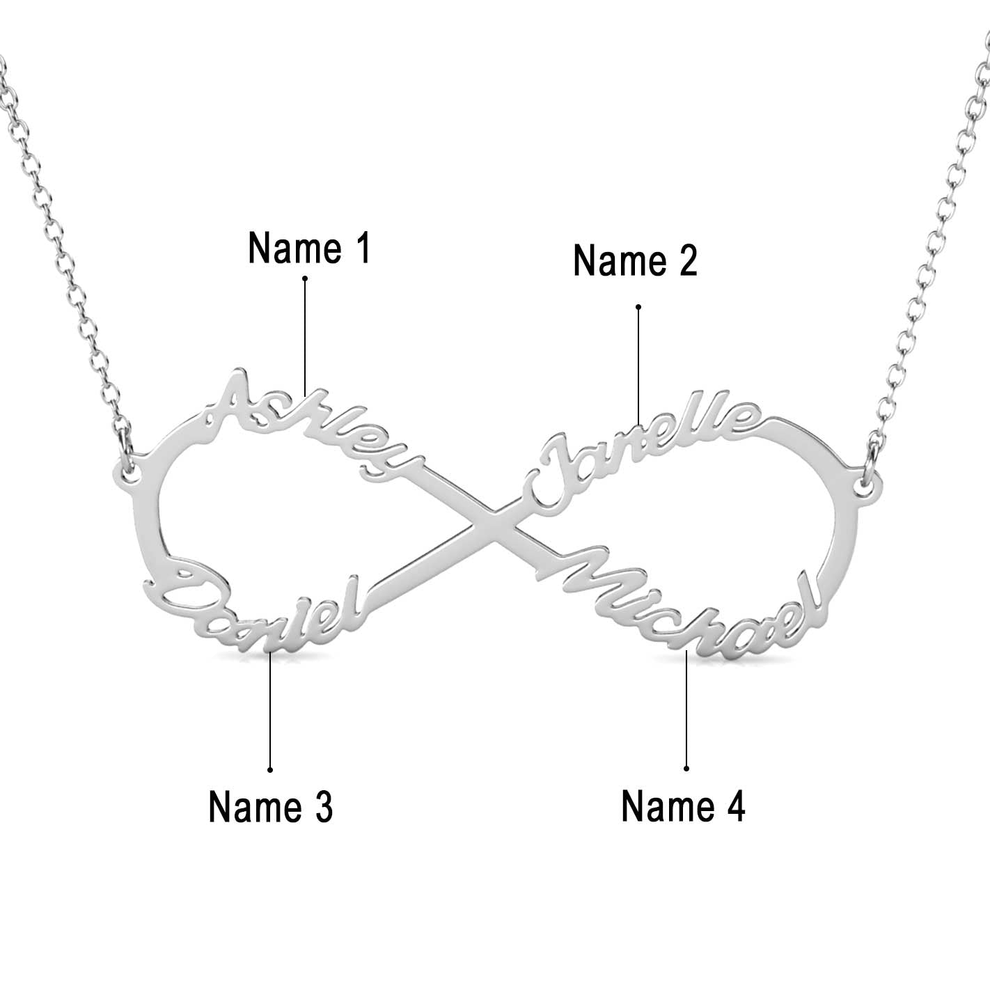 Infinity 4 Name Necklace