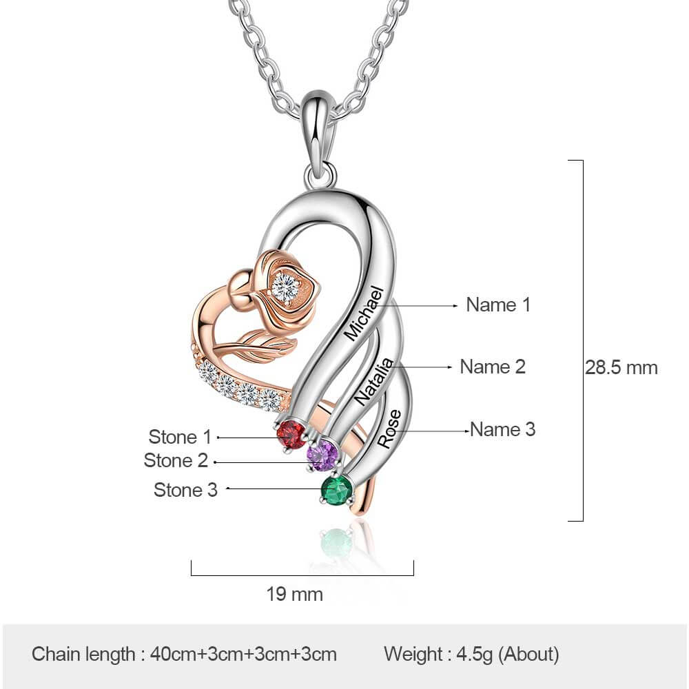 Three Birthstone Necklace » JewelryThis - Custom Jewelry